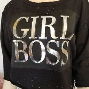 "GIRL BOSS' Black Top